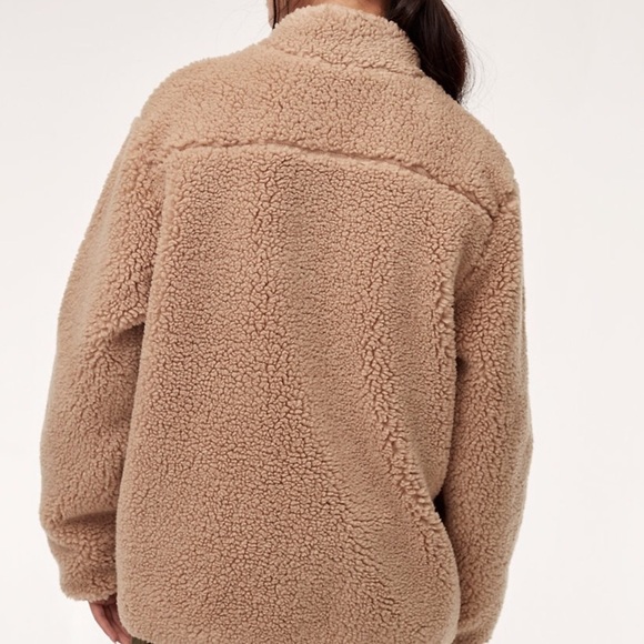 Aritizia TNA Teddy Jacket Tan Sherpa Fleece - Picture 4 of 11